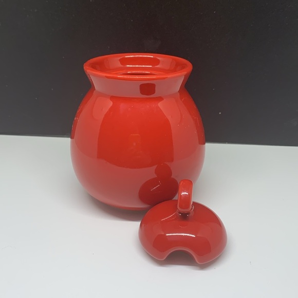 CHANTAL Red Sugar Bowl with lid - Picture 2 of 5